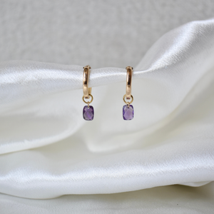 Amethyst Medium Hoops