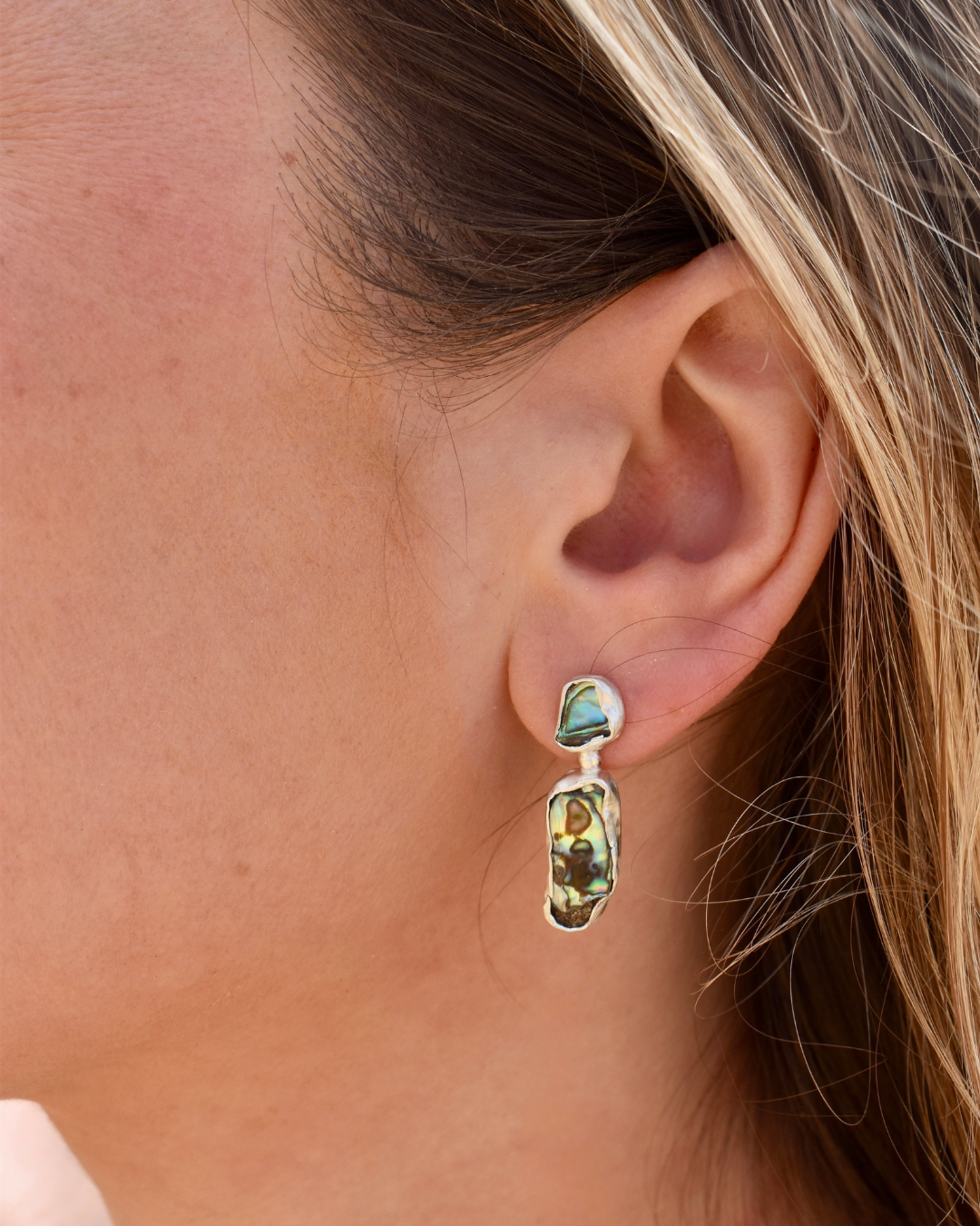 Abalone Duo Drop Earrings