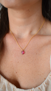 Natural Tourmaline Rope Chain Necklace