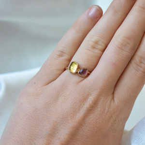 Tourmaline Ring - Olive and Pink Duo