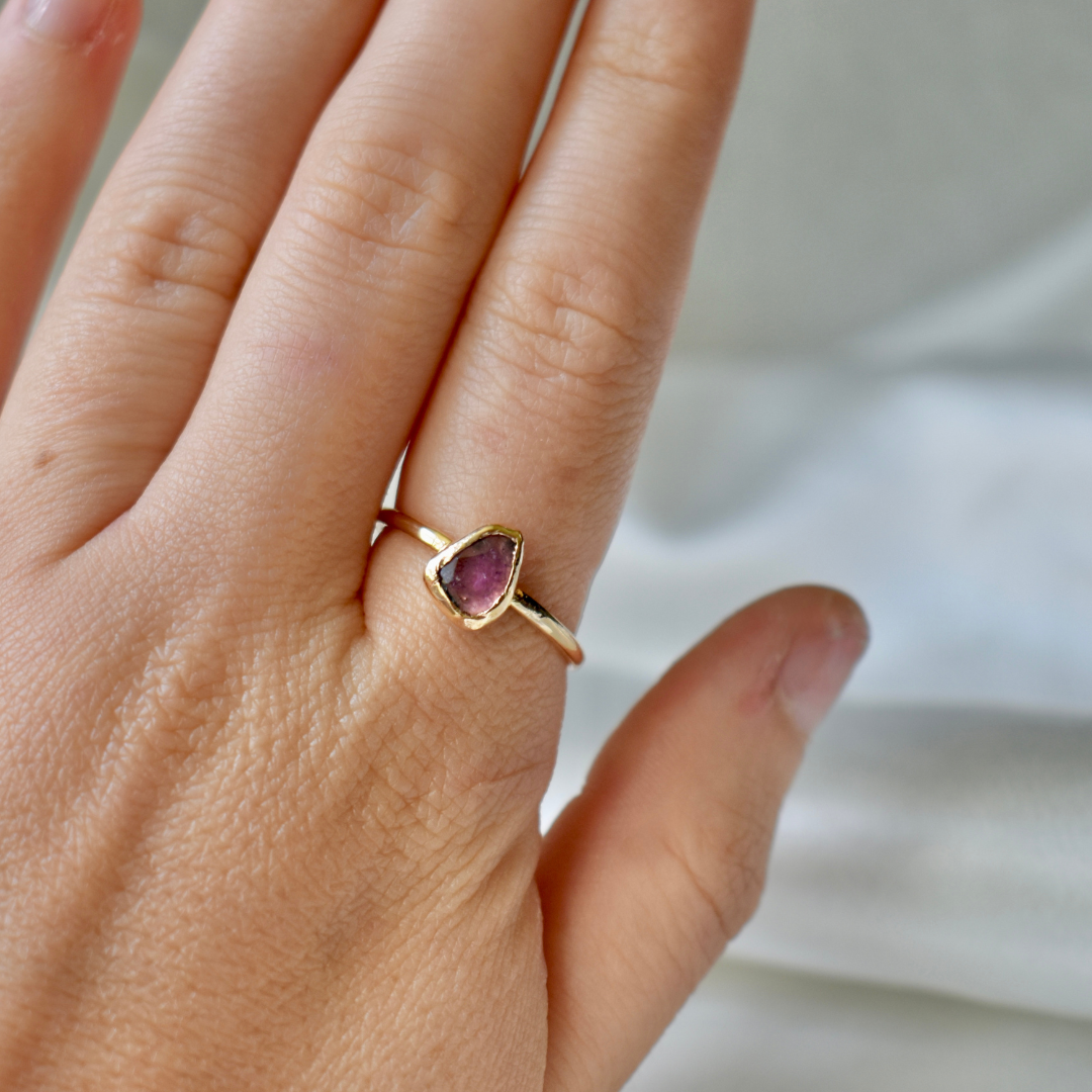 Tourmaline Ring - Berry Pink