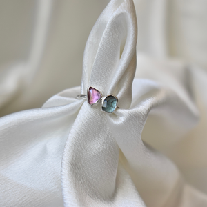 Tourmaline Ring - Blue and Pink Duo