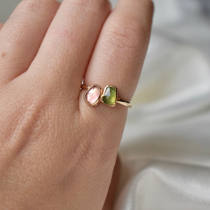 Tourmaline Ring - Pink and Green Duo
