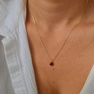 Garnet Curb Necklace