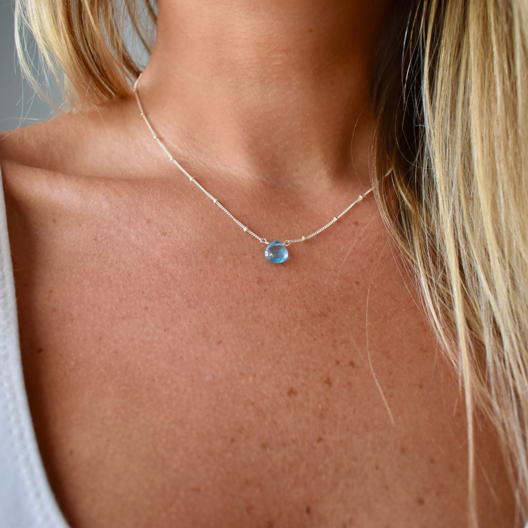 Blue topaz 2025 choker necklace